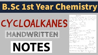 BSc 1st Year Chemistry  Cycloalkanes Notes [upl. by Aloiv992]