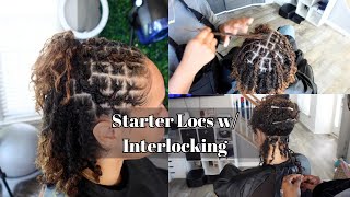 Starter Loc Retwist  Interlocking Method  3A 3B Hair [upl. by Ahen560]