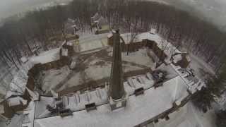 Kenyon College from the air in the snow [upl. by Arraeis]