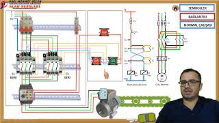 Pano Tasarım ve Montajı  Ders 8 Asenkron Motor Devir Yönü Değiştirme Buton Kilitlemeli [upl. by Coffee685]