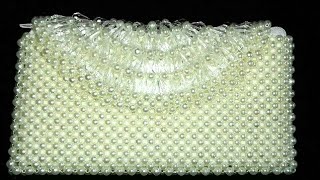 পুতির ব্যাগHow to make pearl beaded hand purse1st part [upl. by Rafaellle]