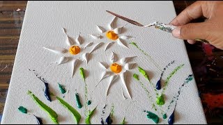 Wild Flowers  Simple Floral Painting  Abstract Painting Demonstration Daily Art Therapy  Day 09 [upl. by Yuht]