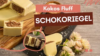 Rezept KokosFluff Schokoriegel  lowcarb  keto  glutenfrei [upl. by Amaerd116]