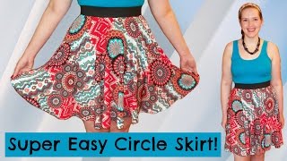 DIY Circle Skirt with Elastic Waistband  How to Make a Full Circle Skirt Tutorial [upl. by Rekrap]