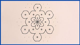 kolam designs with dots pulli vacha kolam flower rangoli designs poo kolam with dots rangoli [upl. by Weyermann]