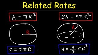 Related Rates  Inflated Balloon amp Melting Snowball Problem  Surface Area amp Volume [upl. by Honig960]