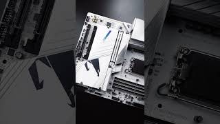 A sleek allwhite canvas for a dream white pc build🤍 AORUSIndia shorts [upl. by Curnin]