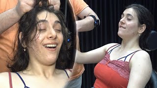 I HYPNOTIZED LADY WITH ELECTROSHOCK  CRACKS  ASMR headfacechesthiparmpitfootbackear massage [upl. by Lurleen]