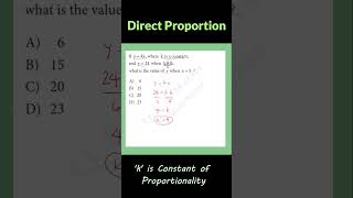 Direct Proportion Formula ykx where k is the proportionality constant mathshorts shorts satmath [upl. by Anniram]