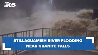 Stillaguamish River flooding near Granite Falls [upl. by Notgnimer]