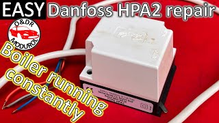 Boiler constantly continuously running Directional motorised valve Danfoss HPA2 microswitch repair [upl. by Aniraad699]