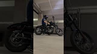 Harley Davidson Sporster 1200 Drag Pipes Loud Exhaust Sound  Flames [upl. by Aelak]