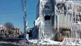 Fire amp Ice Frozen Building at 52nd amp Locust Sts Philadelphia PA Lg [upl. by Cerf]