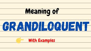 Meaning of Grandiloquent  English Vocabulary Words  UrduHindi [upl. by Ahseekan]