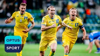 Ukraine do Icelands VIKING CLAP after beating them to qualify for EURO 2024 [upl. by Anelis]