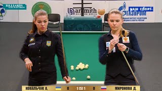 Миронова  Ковальчук Финал ЧМ 2018 Бильярд американка свободная пирамида Billiards [upl. by Tia389]