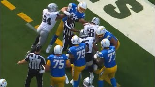 BIG FIGHT IN RAIDERS  CHARGERS GAME [upl. by Tertius]