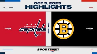 NHL PreSeason Highlights  Capitals vs Bruins  October 3 2023 [upl. by Aleehs]