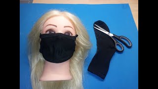 Einfache Maske basteln ohne Nähen in 2 Minuten mit einem Socken  make your own mask without sewing [upl. by Kerns]