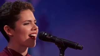 Americas Got Talent 2016 Audition  Calysta Bevier Cancer Survivor Gets Simons Golden Buzzer [upl. by Dralliw]