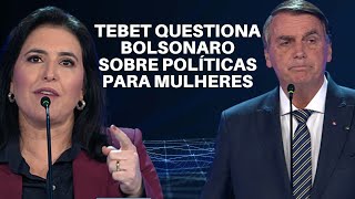 Simone Tebet pergunta para Bolsonaro sobre quotraiva das mulheresquot [upl. by Worl]