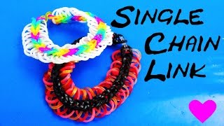 Loom Bandz DIY Single Chain Link Armband selber machen Anleitung Tutorial  deutsch [upl. by Einahets]