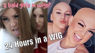 24 HOURS IN A WIG bald girls wear wigs [upl. by Dwyer]