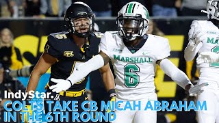 Colts select Marshall CB Micah Abraham with the 201st overall pick [upl. by Alleahcim]