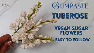 Make Vegan Gumpaste Tuberose Flowers  FILLER FLOWERS  EASY TO MAKE [upl. by Cinelli]