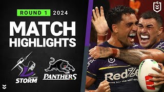 NRL 2024  Storm v Panthers  Match Highlights [upl. by Suoicerpal]