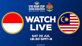 Indonesia v Malaysia  Full Basketball Game  FIBA U18 Asia Cup 2024  SEABA Qualifiers [upl. by Ecnarrot]