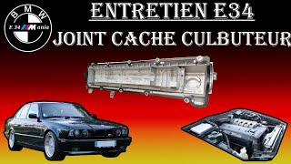 Changement joint de cache culbuteur BMW E34 525 TDS [upl. by Enaira]