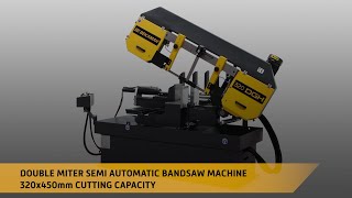 320DGH  ÇİFT AÇILI YARI OTO ŞERİT TESTERE MAKİNASI 320DGH  DOUBLE MITER SEMI AUTO BANDSAW MACHINE [upl. by Weintrob642]