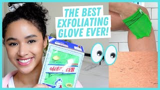 The BEST EXFOLIATING glove I have EVER used 🛁 a storytime style korean italy towel review [upl. by Henka157]