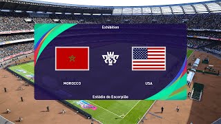 Morocco U23 vs USA U23 02082024 Quarterfinal Olympic Games PES 2021 [upl. by Anileh]