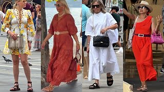 THE STUNNING STREET TRENDS BY ITALIANS  FASHIONABLE SUMMER OUTFITS  HOW TO DRESS STYLISH OVER 50 [upl. by Theis]