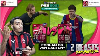 FORLAN vs VAN BASTEN  which one is better comparison video PES MOBILE [upl. by Ardnikat61]