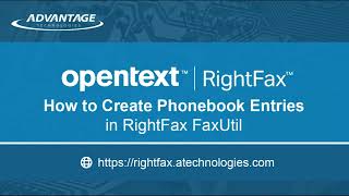 How to Create Phonebook Entries in RightFax FaxUtil [upl. by Eal]