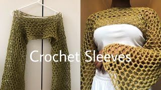 How to crochet fishnet shrugsleevesbolero [upl. by Rorry]