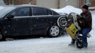 pocket bike wheelie in the snow [upl. by Manya]