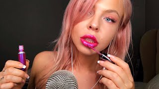 ASMR LipstickLipgloss Application  Up Close [upl. by Ogeid504]