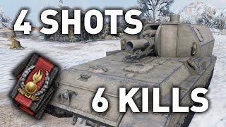 World of Tanks  4 Shots 6 Kills [upl. by Damalas]