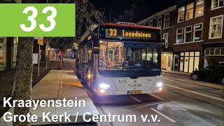 HTM lijn 33 Kraayenstein  Grote KerkCentrum  Kraayenstein  Garage Telexstraat  HTM 1075  2023 [upl. by Quintilla]