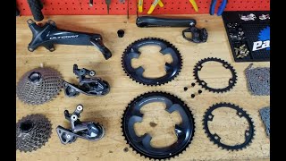 Ultegra Component Swap Pinarello GAN gearing change Shimano Ultegra group set change [upl. by Schechter]