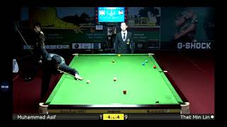 FINAL FRAME MUHAMMAD ASIF VS THET MIN LIN IBSF 6 reds Snooker Championship 2019 [upl. by Nyahs]