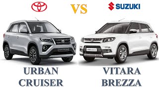 Toyota URBAN CRUISER Vs Suzuki VITARA BREZZA Comparison [upl. by Harneen773]