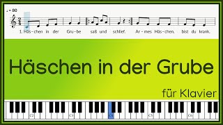 Häschen in der Grube  Lied  Text und Noten  Klavier [upl. by Iverson247]