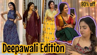 🪔 Diwali festival collection 🪔  festive sets try on 🛍️  bhumika Basavaraj [upl. by Hniht]