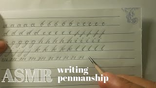 ASMR writing sounds Small letter CURSIVE writing for Beginner cursive penmanship [upl. by Begga]