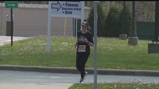 Local woman runs virtual Pittsburgh Marathon through Hubbard streets [upl. by Ydniw131]